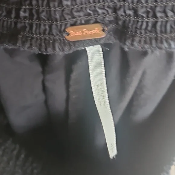 Free People Cotton Blend Pleated Wide-Leg Trousers in Black Size S - Picture 4 of 13